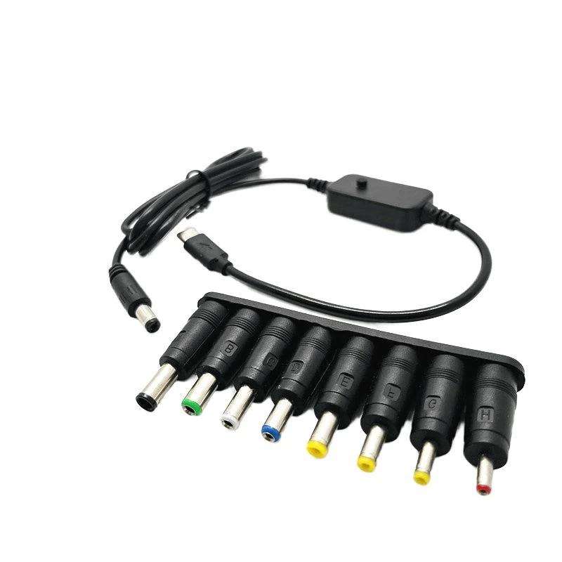 USB Power Boost Cable DC 5V/8.4V/9V/12V Voltage Converter 8 Kinds DC Female Male Connectors for Mobile Computer Earphone PVC