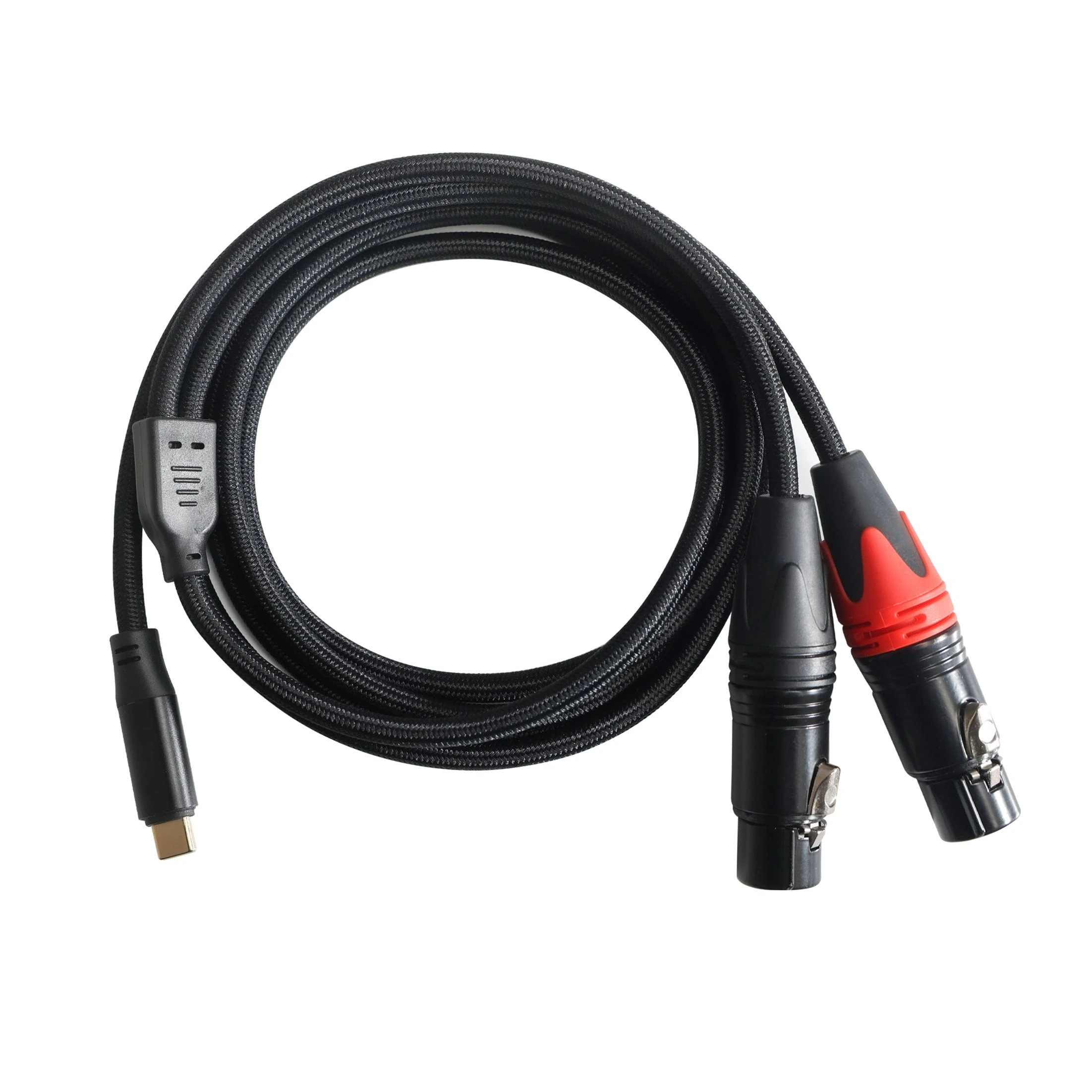 USB Type C to Dual 3 Pin XLR Female Plug Y Branch Splitter Audio Cable