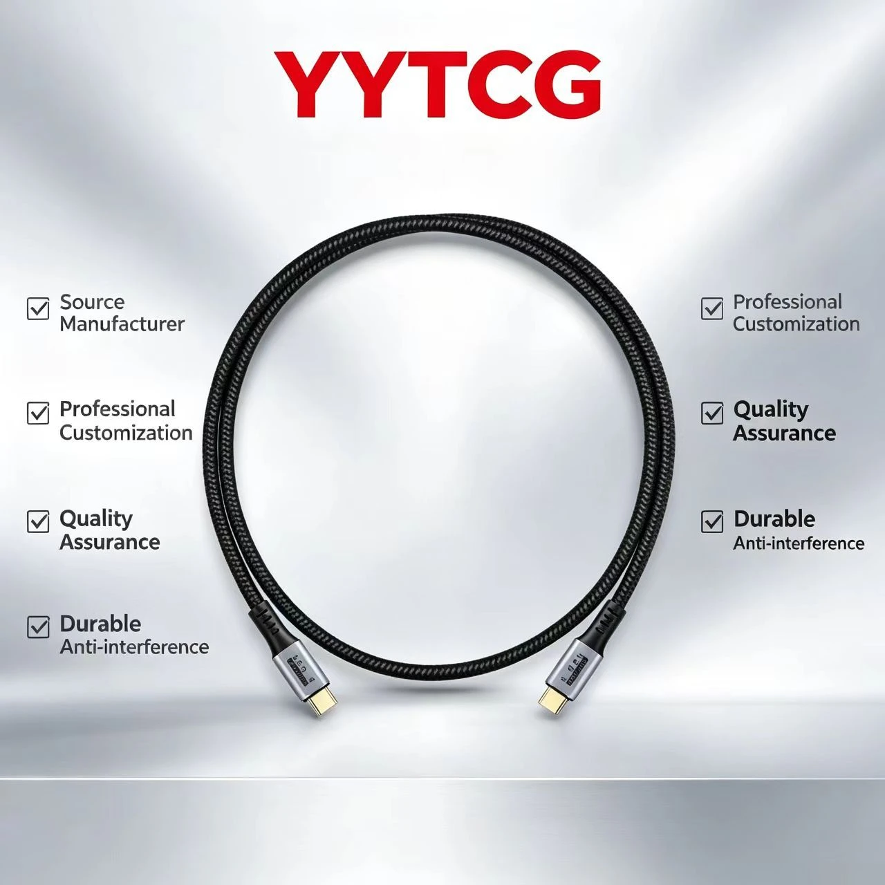 USB4 40Gbps Cable 240W PD 8K Video Straight to Straight USBC for Monitor
