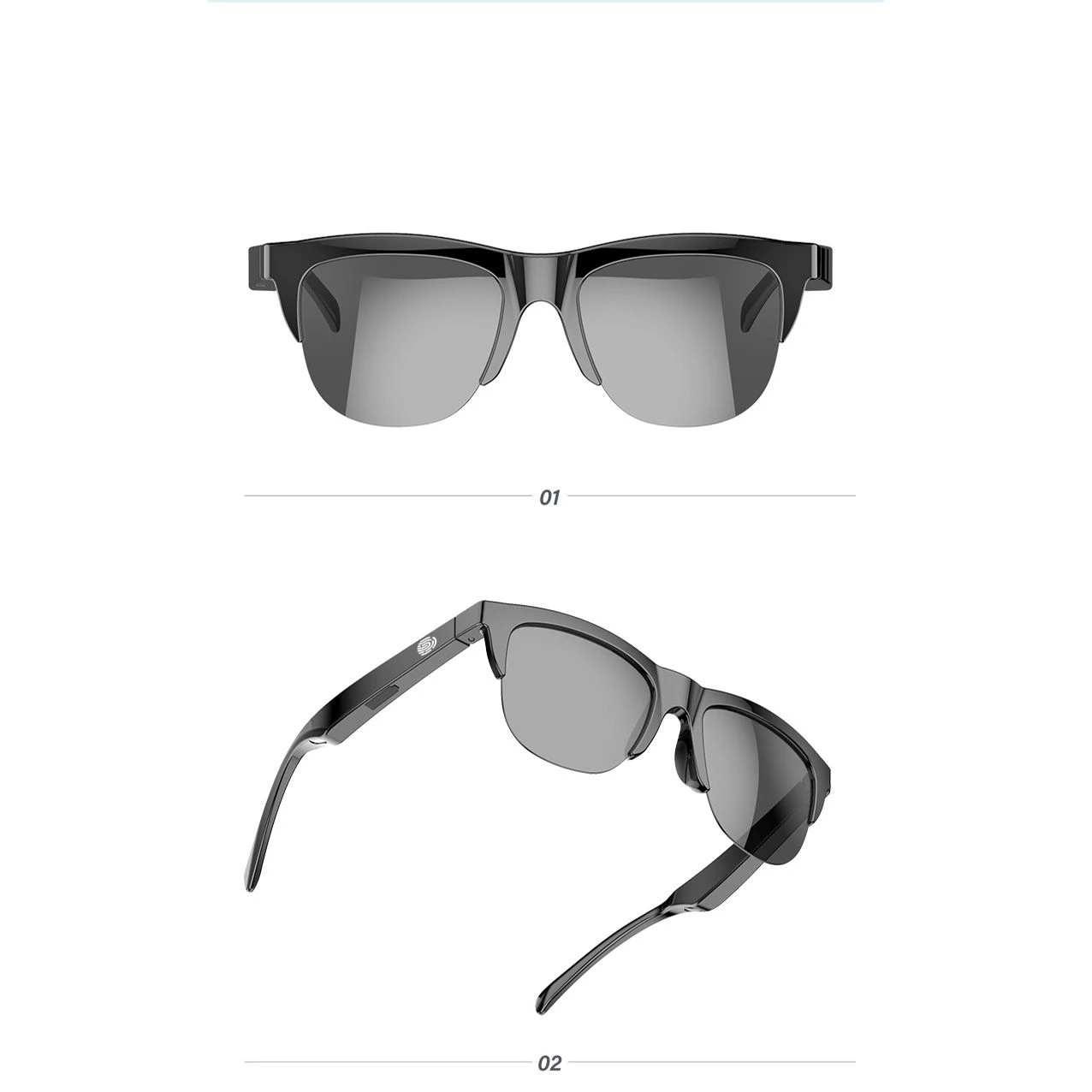 UV Resistance Wireless Bluetooth Sun Glasses Headphone Voice Call Bone Conduction Sunglasses HiFi Earphone