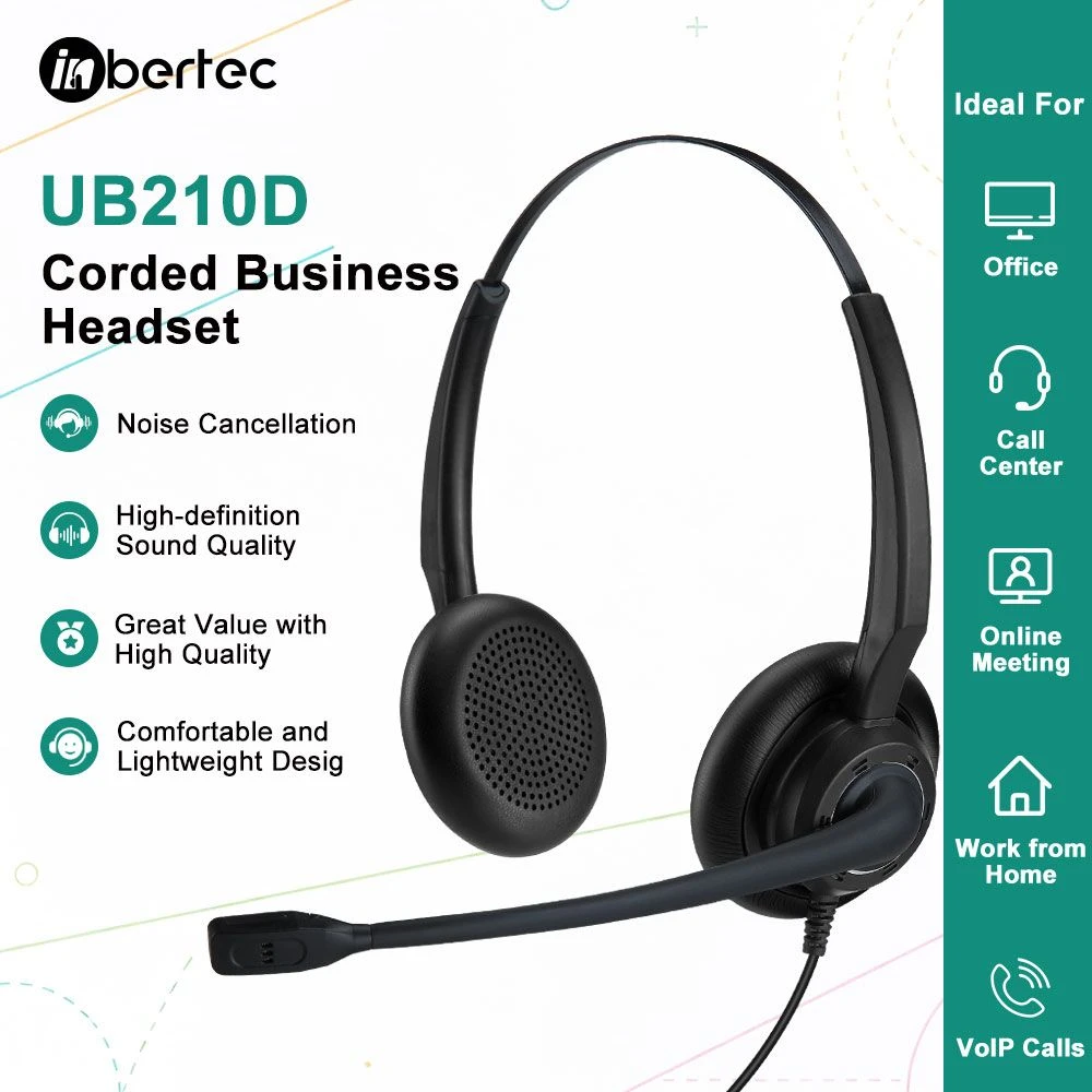 Ubeida Economic Noise Canceling Telephone Headset for IP Phones (UB210DP)