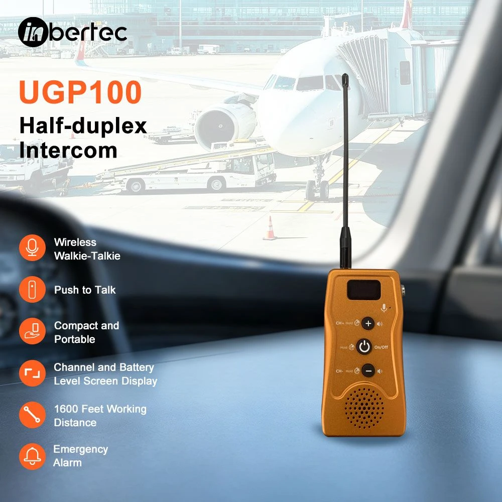 Ugp100 Half-Duplex Intercom Wireless Walkie Talkie with Ptt Button on The Side