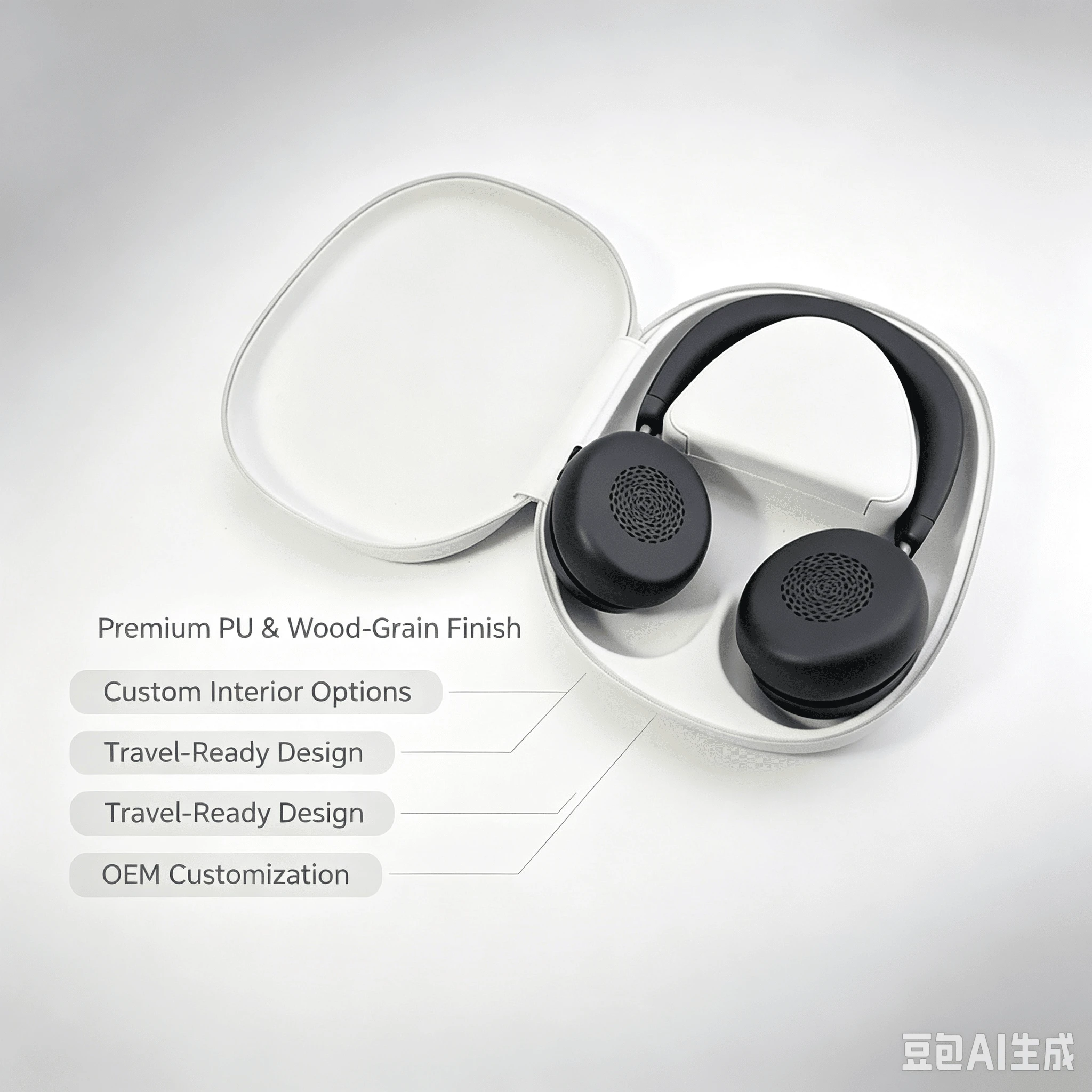 Unique EVA Hard Headphone Case with Zipper and Color Variety