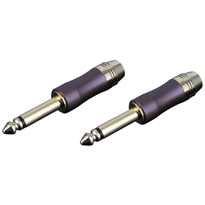 Universal 6.35mm Stereo Male Connector with Coax Audio Mic Adapter