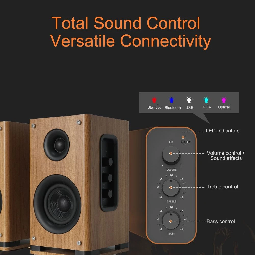 Upgraded Bookshelf Speaker Sound Box Active Home Computer Desktop HiFi Speaker