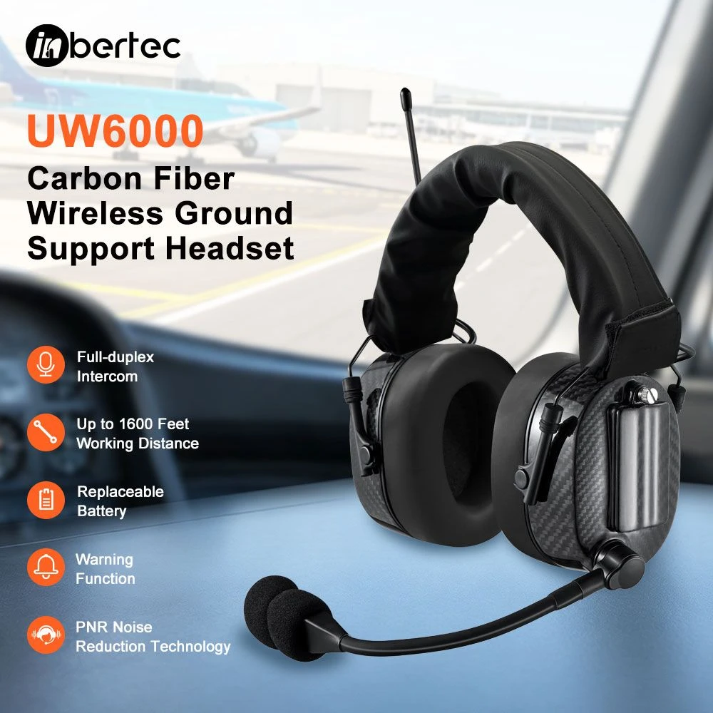 Uw6000 Pnr Noise Reduction Ground Support Aviation Headset for De-Icing, Towing