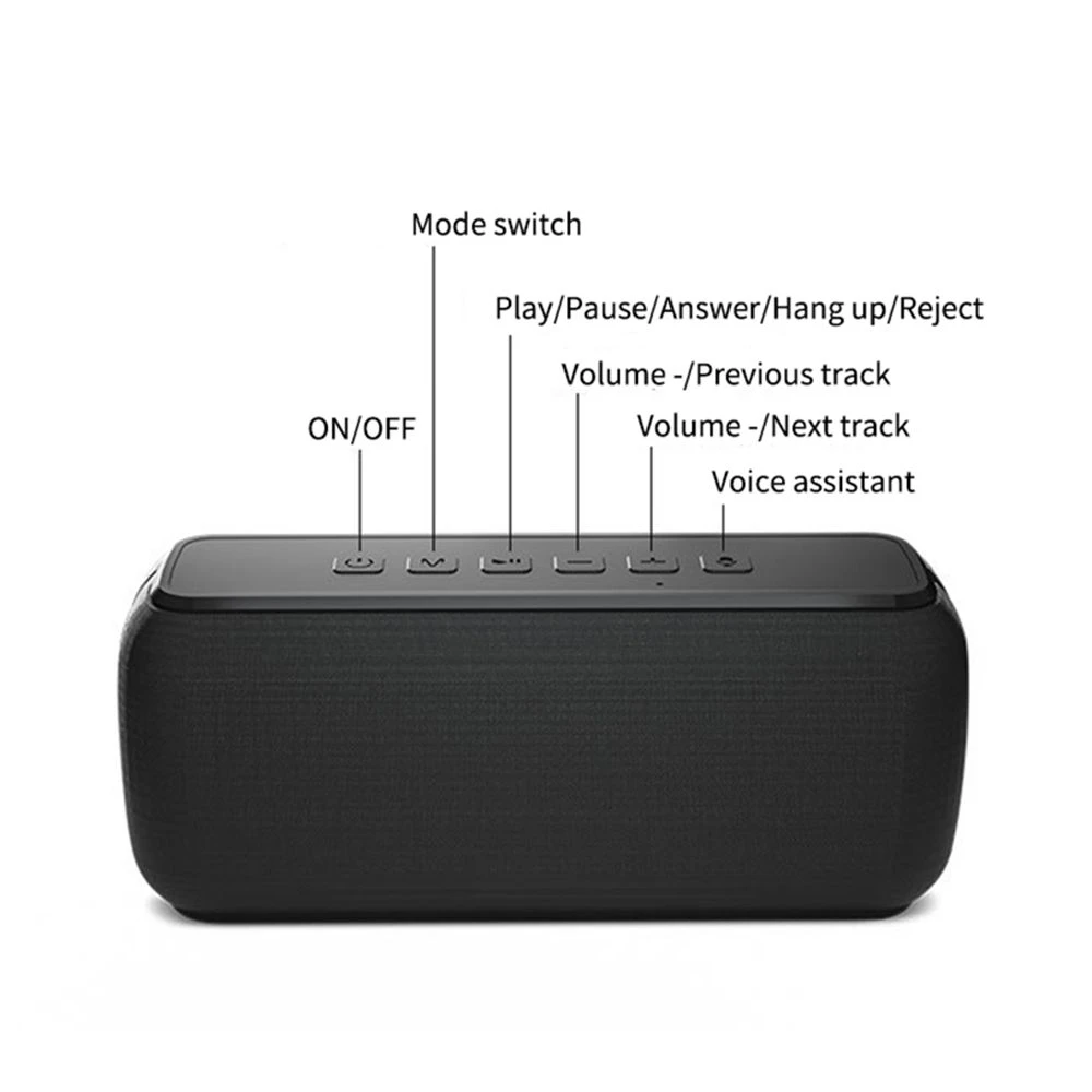 V7 PRO 60W Wireless Bluetooth-Compatible 5.0 Black Rechargeable Waterproof Subwoofer Bass Speaker