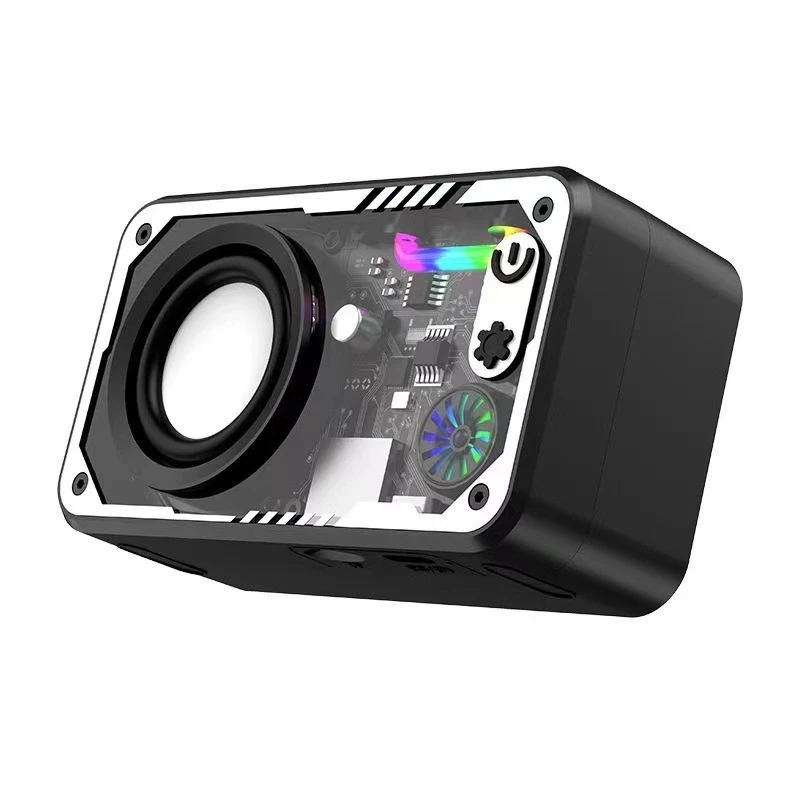 V8 Dual Speaker Mecha Bluetooth Speaker with Colorful Lights