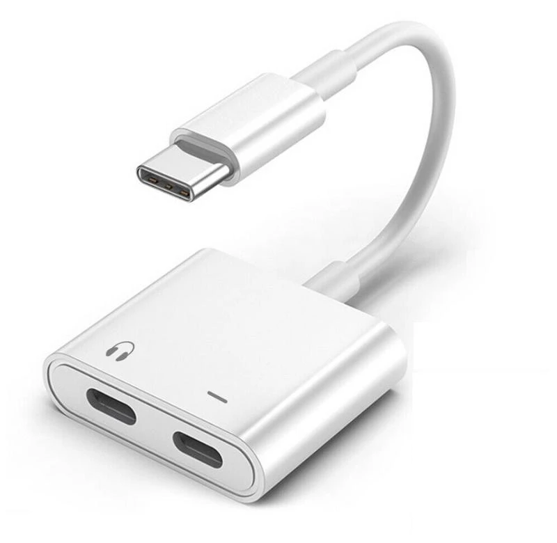 Versatile 2 in 1 Type C to 3.5mm Audio Adapter for Headphones