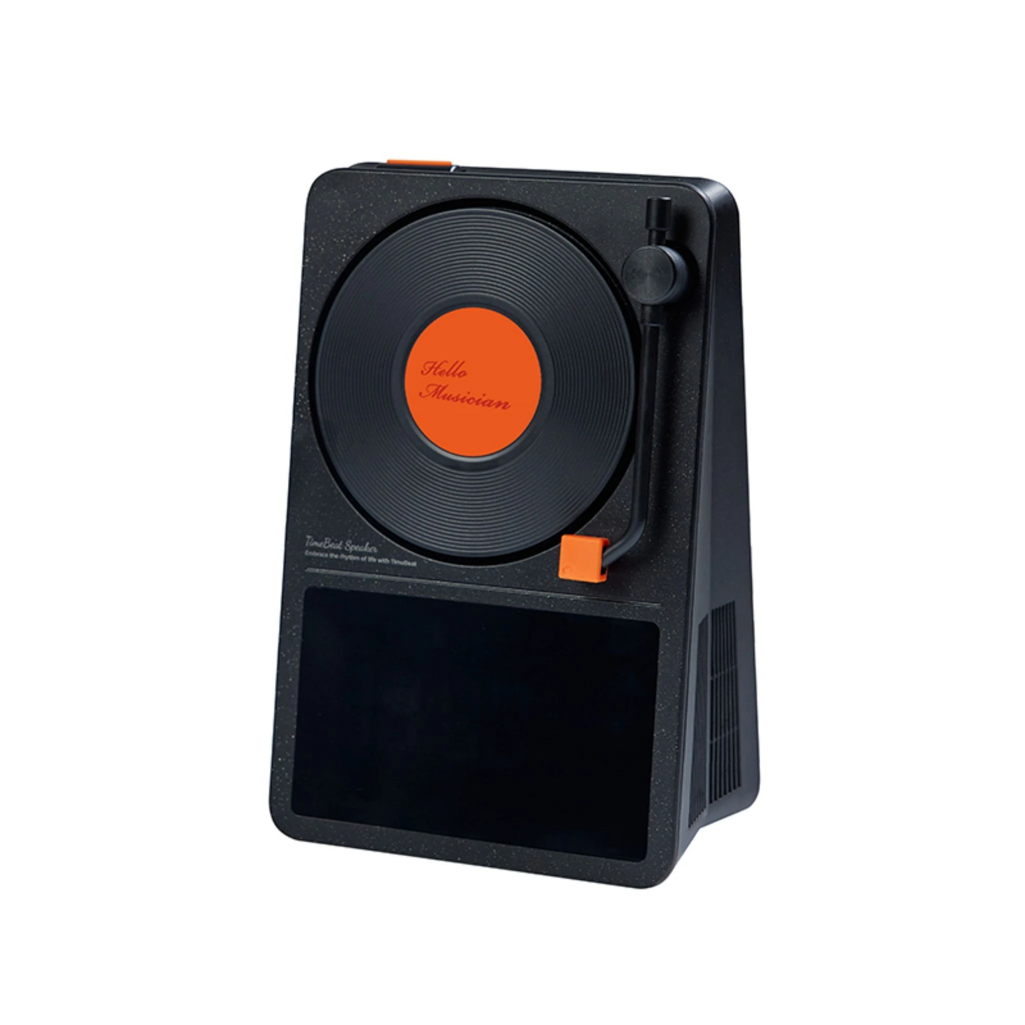 Vintage Turntable Clock Bluetooth Speaker with Dual Speakers for Home