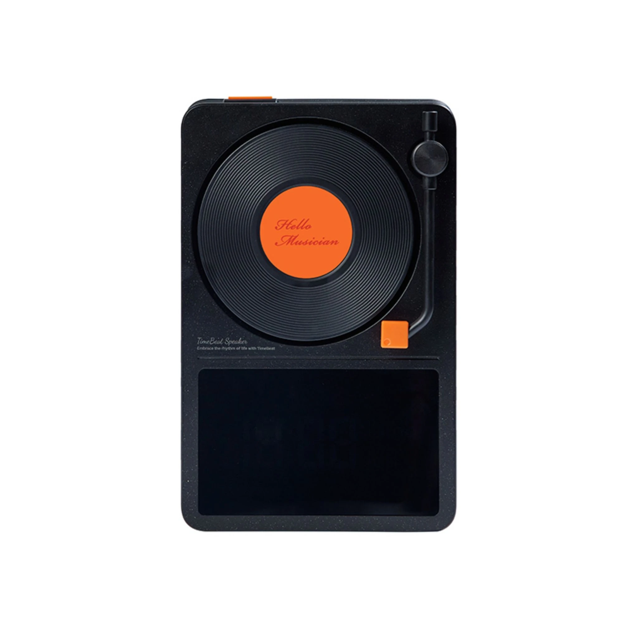 Vintage Vinyl Turntable Clock Bluetooth Speaker with Dual Speakers for Desk