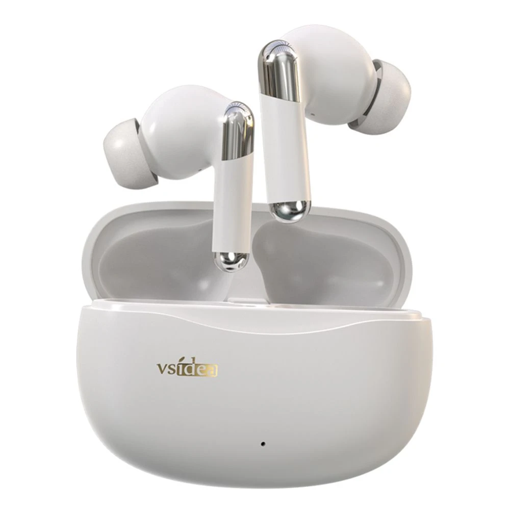 Vsidea A91s Enc Wireless Earbuds – Bluetooth 5.3, Dual Mic (White)