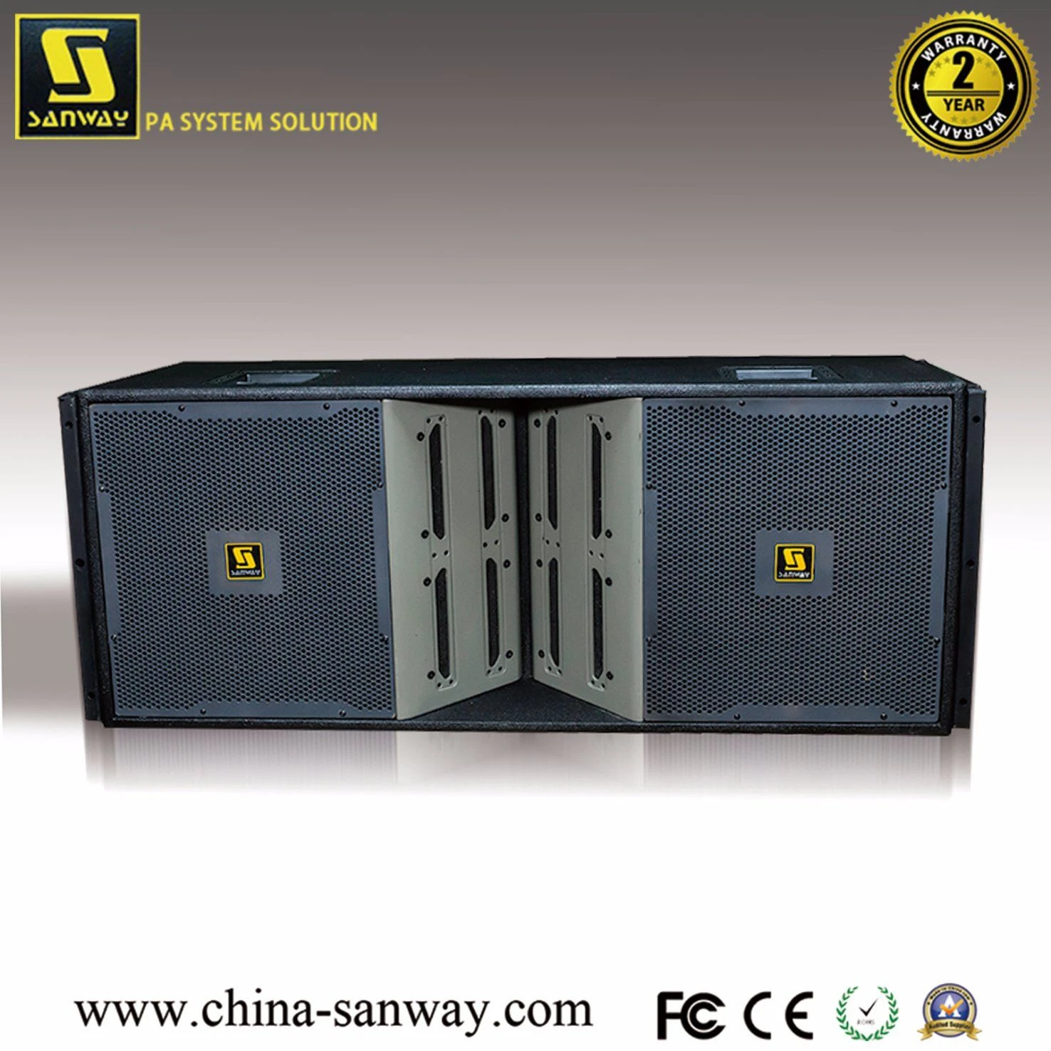 Vt4889 Dual 15 Inch Three Way Professional Audio Line Array Speaker, High Power PA Loundspeaker for Large Outdoor Stage Performances, Passive/Active