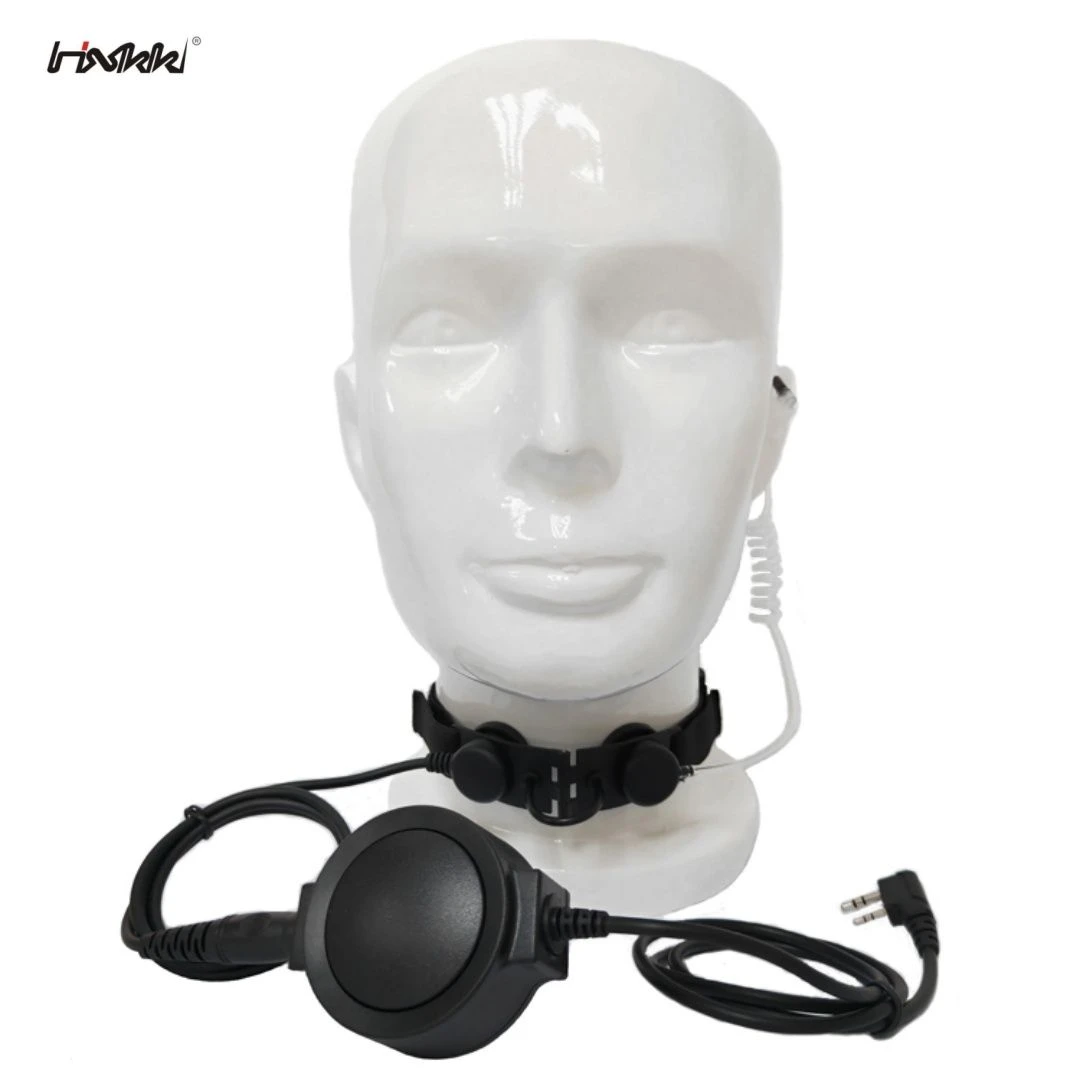Walkie Talkie Headset Clear Tube Throat Microphone Headphone with Finger Ptt