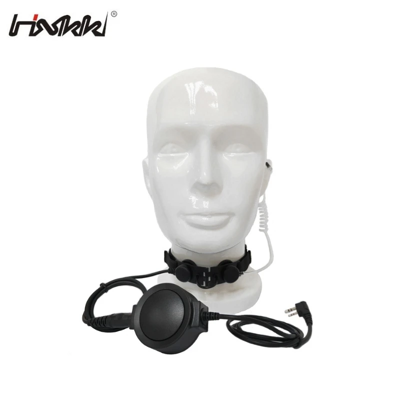 Walkie Talkie Ribbon Clear Tube Throat Control Microphone Headset for Radios Communication