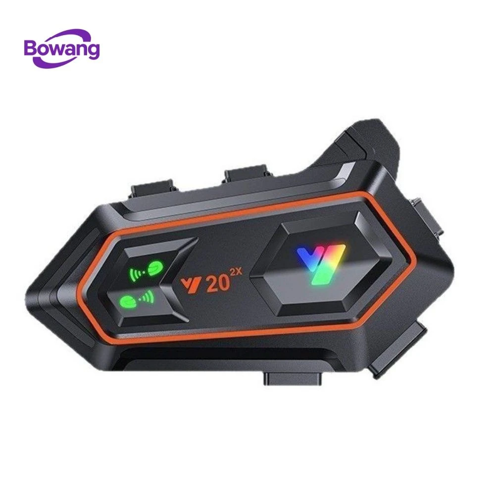 Waterproof Dual Intercom Helmet Headset Noise Reduction HiFi Voice Assistant