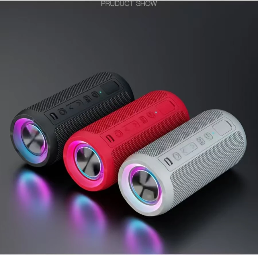 Waterproof Outdoor Bluetooth Speaker with Powerful Bass and LED Lights