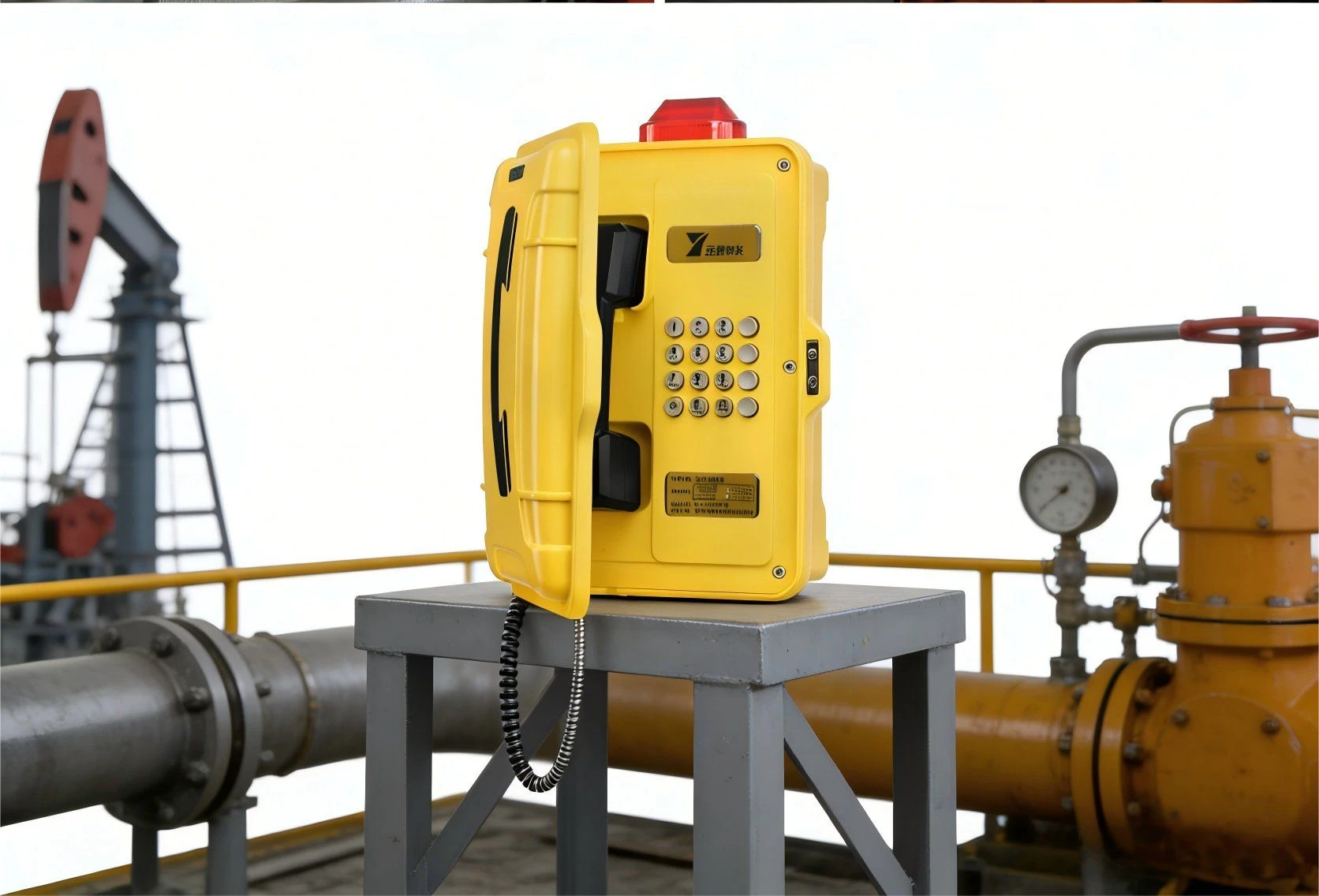 Waterproof Outdoor Industrial Telephone with Sound and Light Alarm and Waterproof Speaker