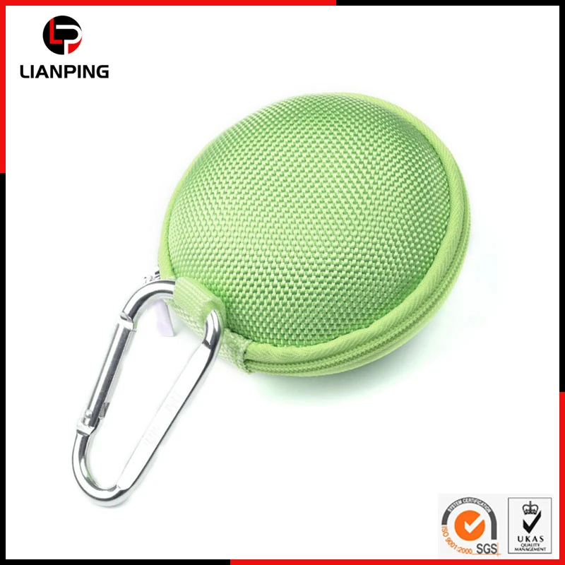 Waterproof Shockproof Hard EVA Carrying Earphone Case with Carabiner