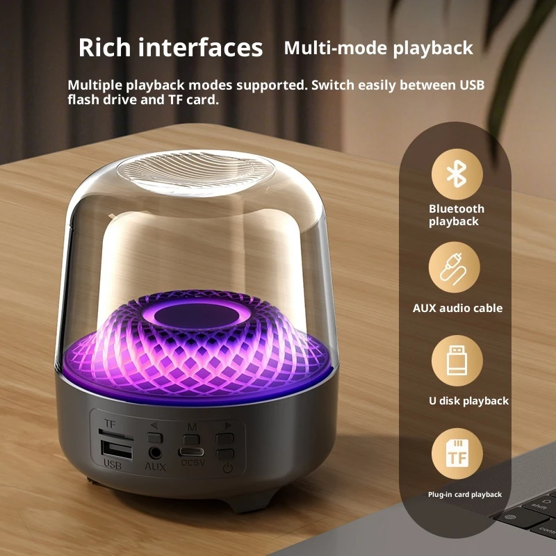 Waterproof Wireless Bluetooth Speaker Portable with LED Light for Party/Club/Ambient Decoration