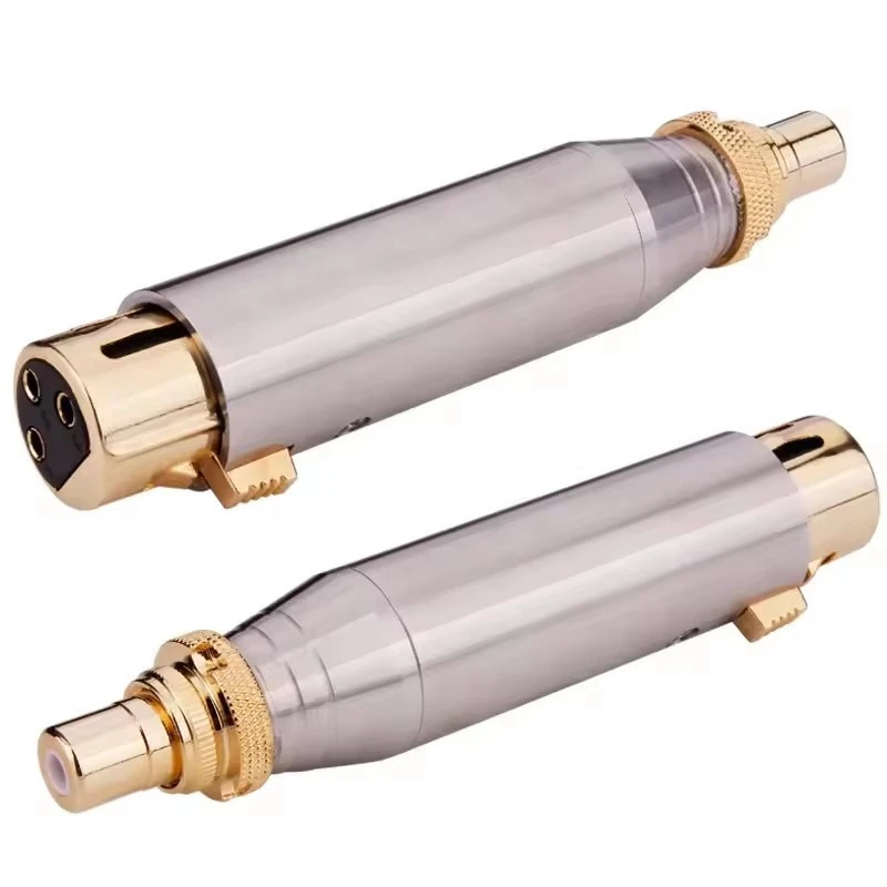 Wear-resistant Balanced To Unbalanced XLR RCA Adapter, Gold Plated Contact Audio Transition Joint for KTV Professional Audio Renovation Cabling Projects