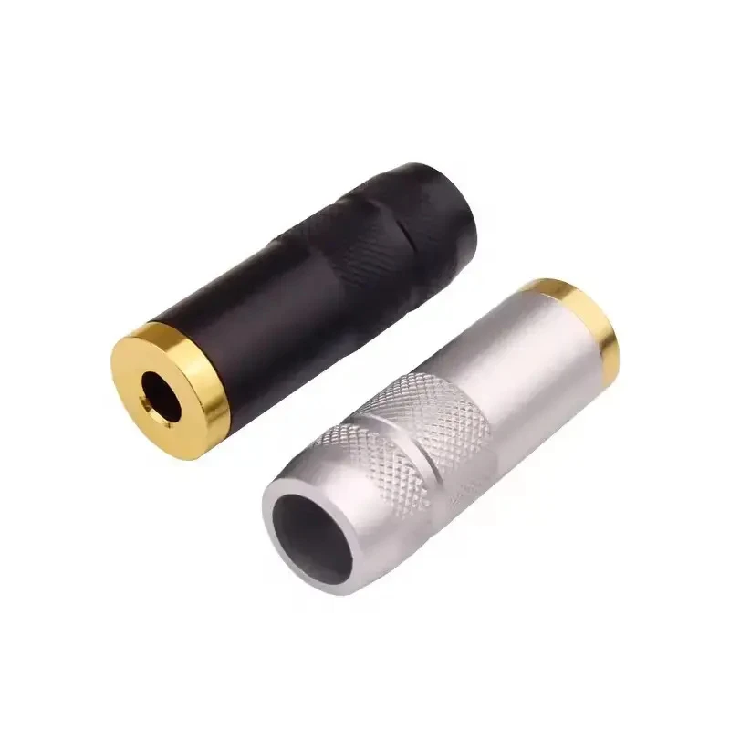 Wear-resistant Knurled Aluminum 3.5mm Stereo Female Jack for Custom Handmade Earphone Cables