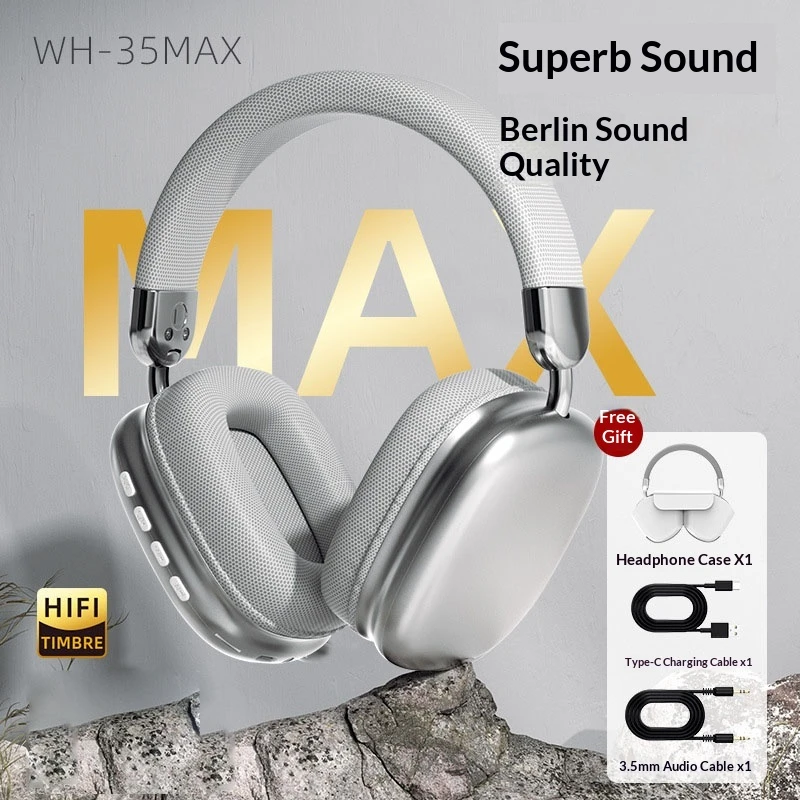 Wh35max Headphones Minimalist Design for Apple Wireless Bluetooth Headphones