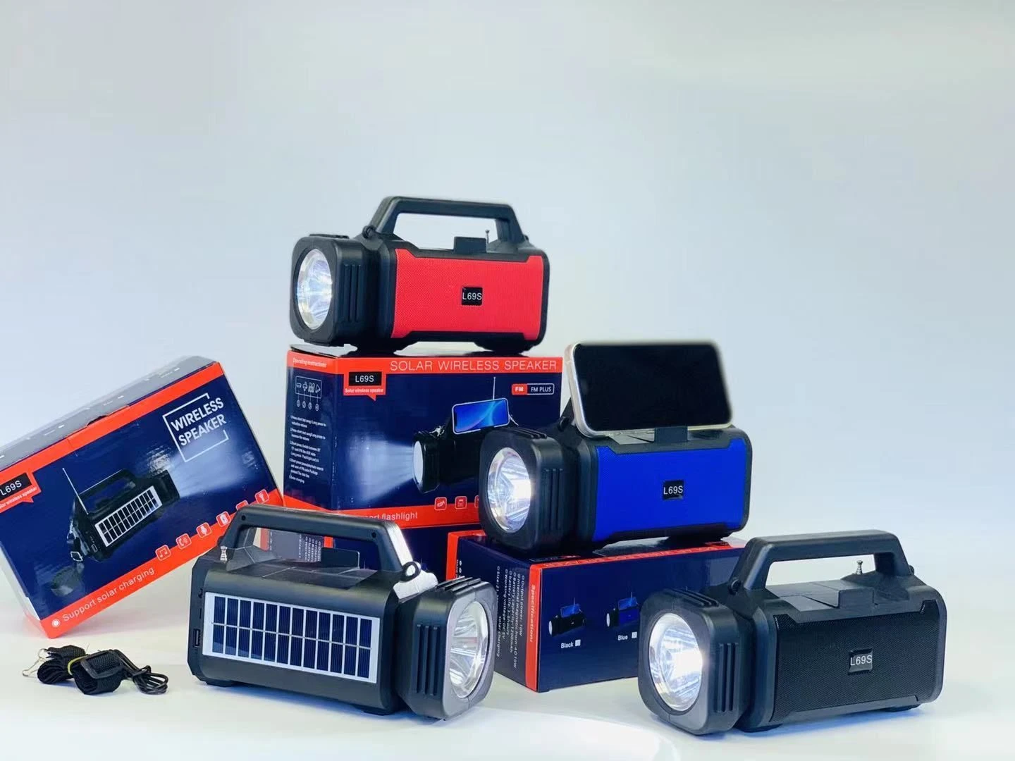 Wholesale Bluetooth Speaker Plug-in Radio Portable Backpack LED Large Flashlight Torch Solar Audio