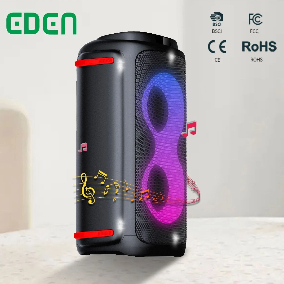 Wholesale China Double 6.5 Inch Wireless Bluetooth Speaker Waterproof DJ Box Strong X Bass Sound Box Radio Stereo Audio Speaker ED-650