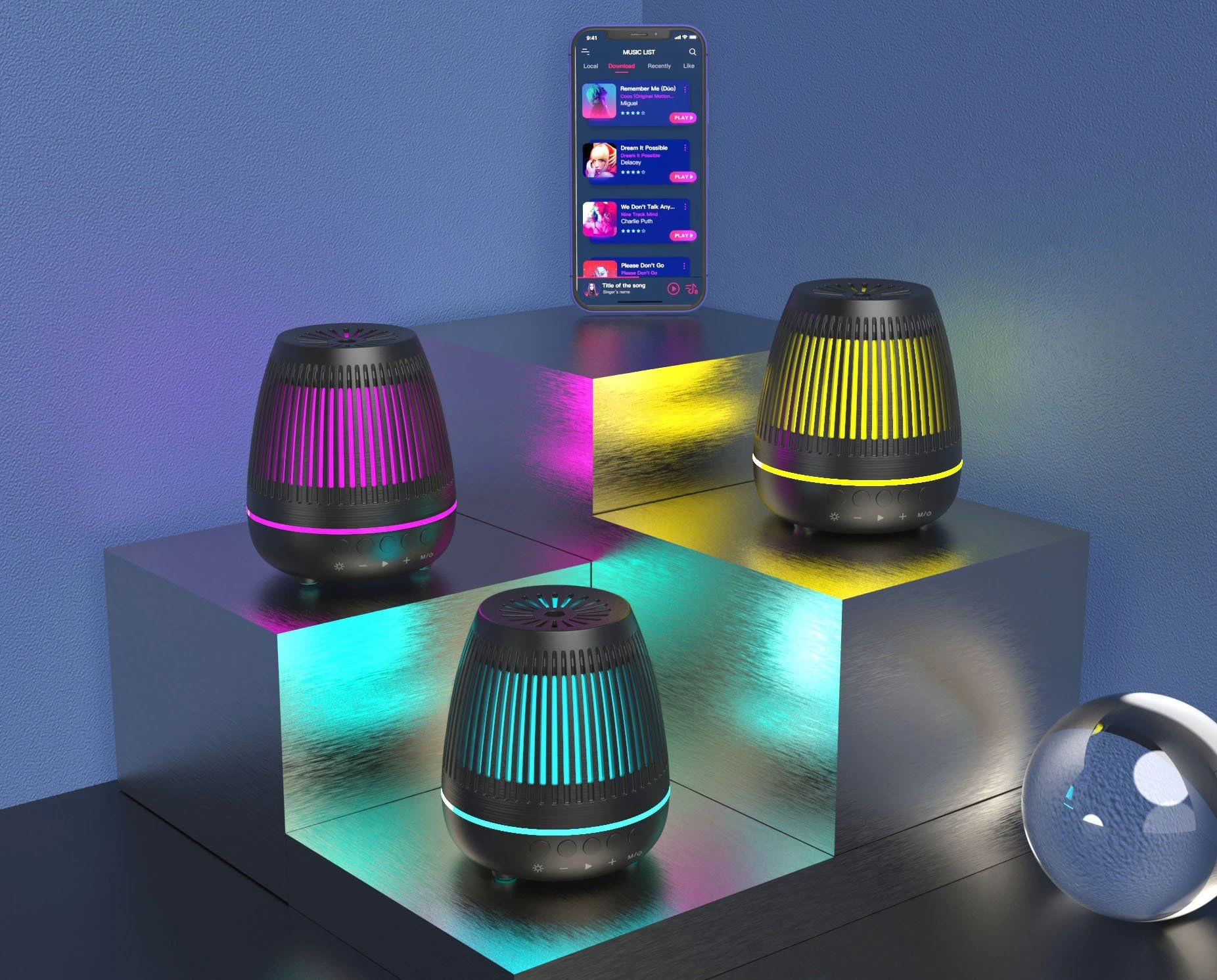 Wholesale Factory Price Mini Speaker LED Colorful Light Portable Wireless Speaker Mobile Phone Accessories Bluetooth Speaker