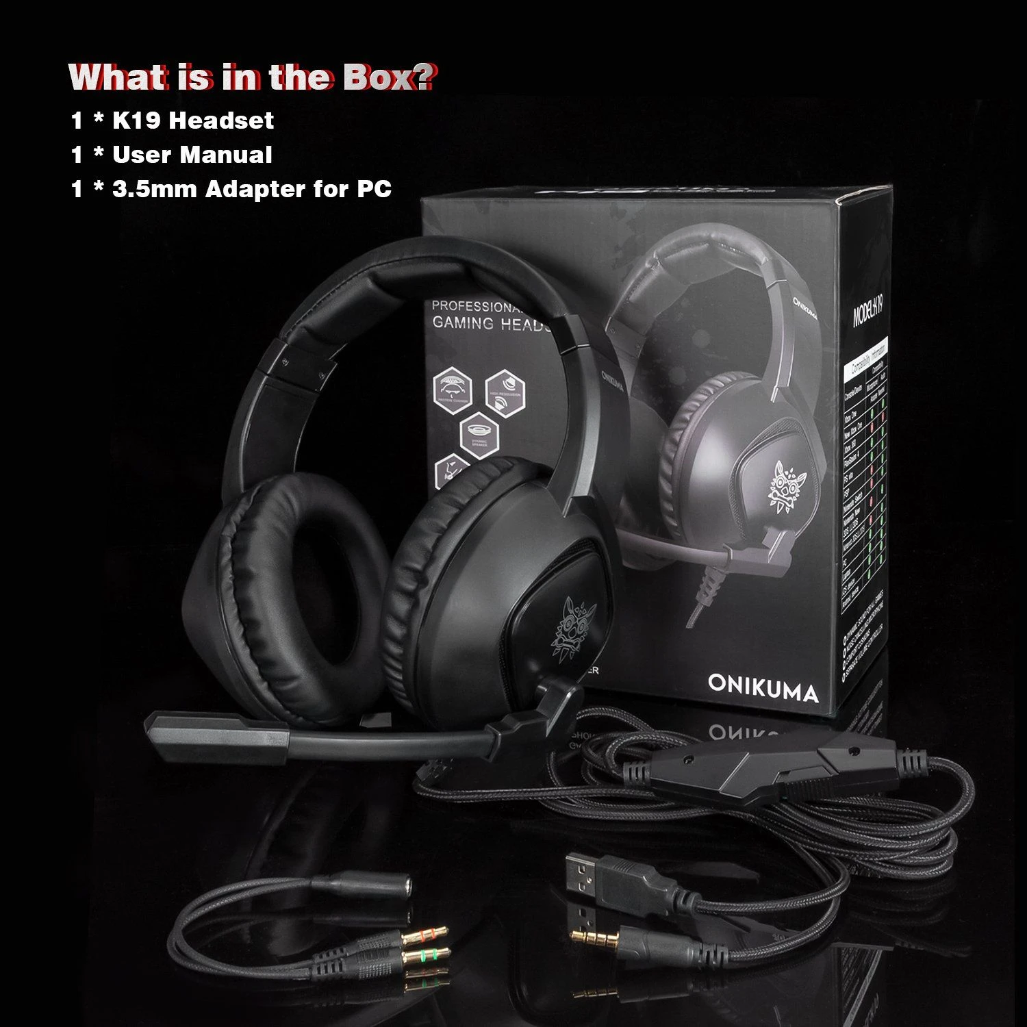 Wholesale Onikuma K19 Computer Microphone Language Surround Sounds Headphones Lab Wired Cable Noise Canceling