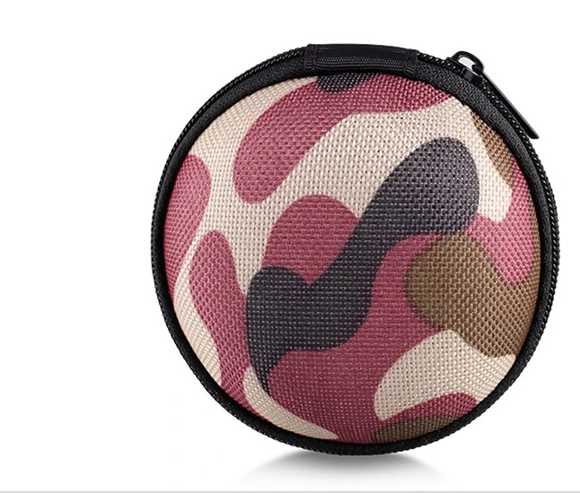 Wholesale Round Camouflage Hard Shell EVA Storage Case for Earphone and Electronic Accessories