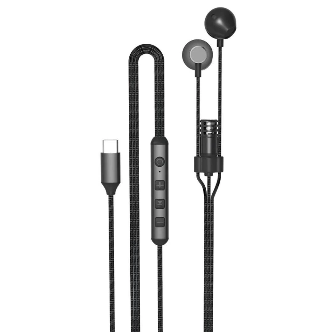Wholesale Type-C KTV Earphones, Ab5712c Chip Noise Canceling Mic, 6 Sound Modes (KTV/Recording/Concert/Game) , Aluminum Housing + Braided Cable