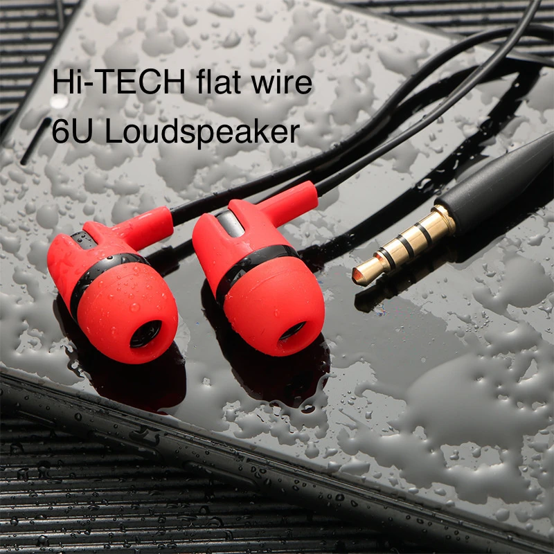 Wired Earbuds 3.5mm Jack Headphones Flat Wire Earphones with Noise Canceling Microphone Sm02