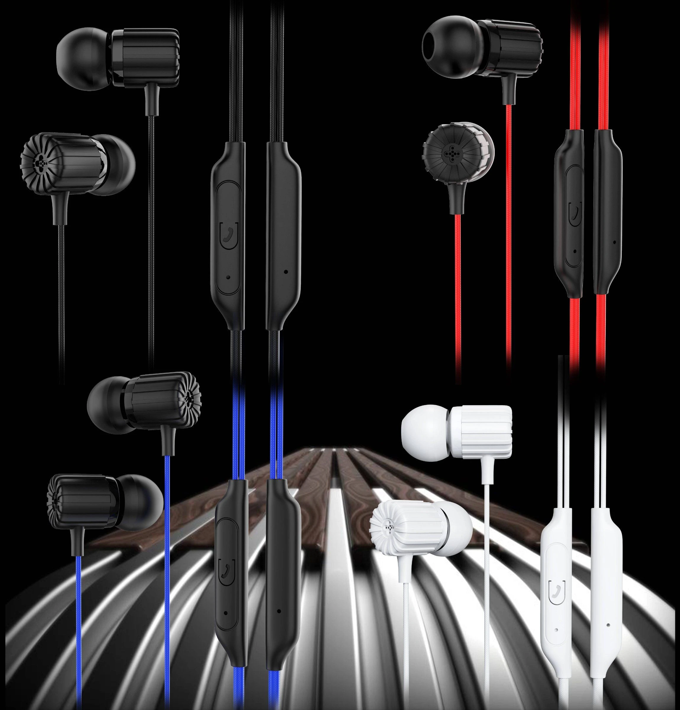 Wired Earphones 3.5mm with Mic 1.1m in-Ear Stereo Headphone for Android
