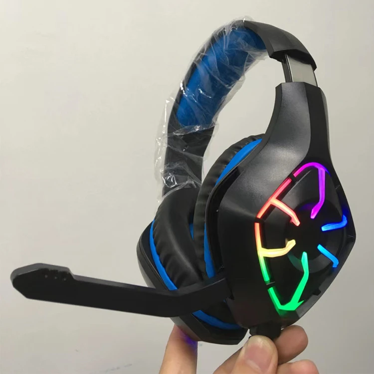 Wired Headphones PC Computer Gaming Earphones Detachable Cat Ear Luminous with Mic Noise Canceling USB 3.5mm Headsets