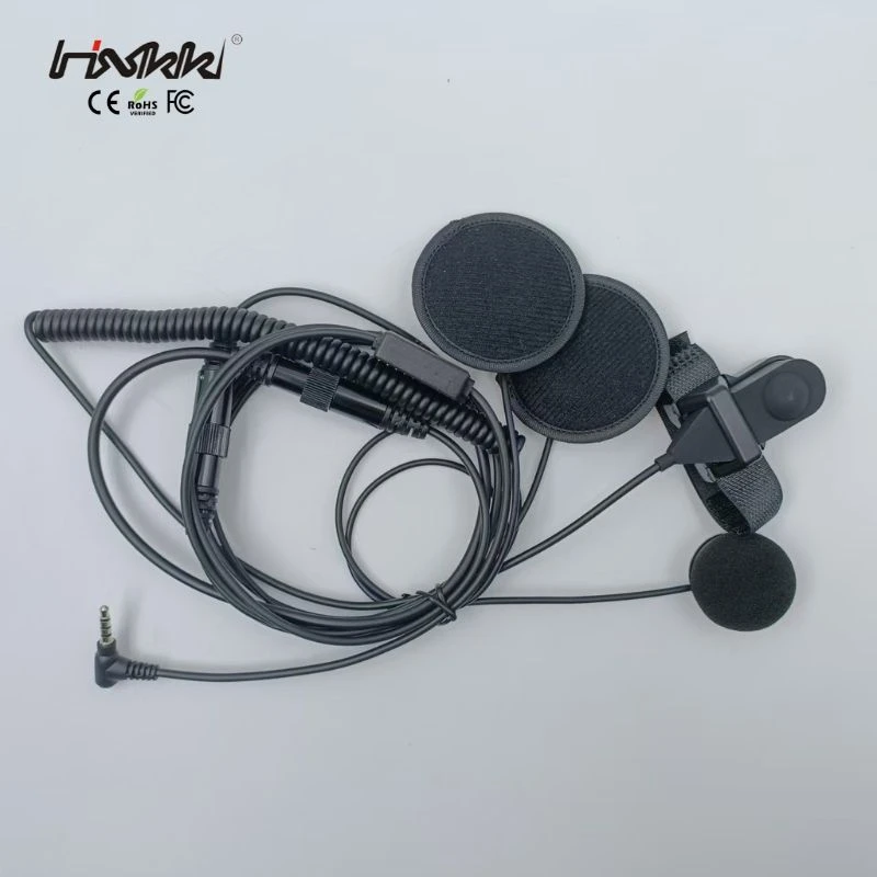 Wired Intercom Full Face Open Face Motorcycle Helmet Headset with Rubber Finger Ptt for Outdoor Riding