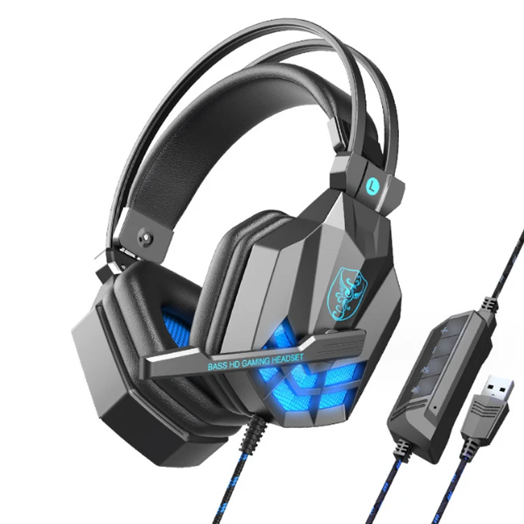 Wired RGB Stereo Gaming Headset Headphones Gamer with Noise Canceling Mic for PC/Mobile USB