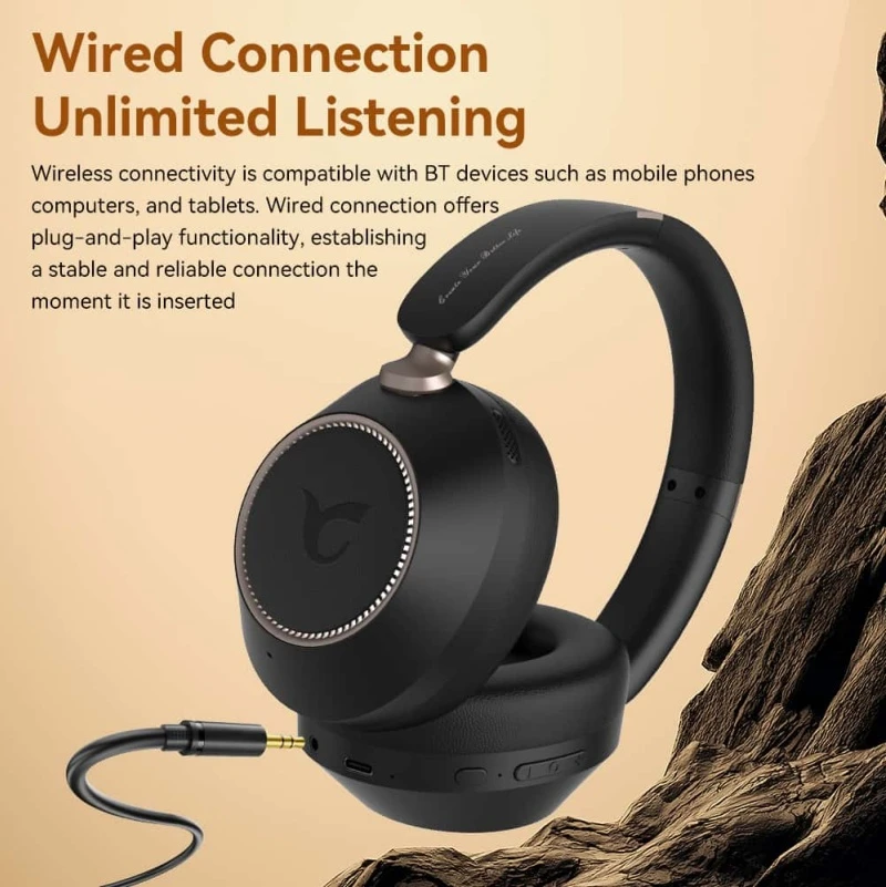 Wired/Wireless Retro Noise Reduction Headphones with RoHS for Gym