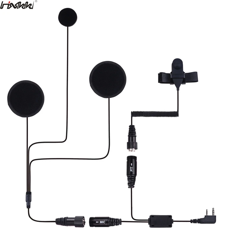 Wired motorcycle Helmet Headset with Finger Ptt for Two Way Radio Communication