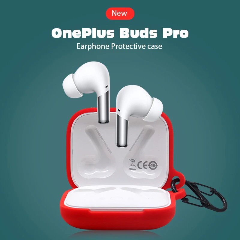 Wireless Bluetooth Earphone Protection Cover with Keychain Silicone Earphone Case for One Plus Buds PRO