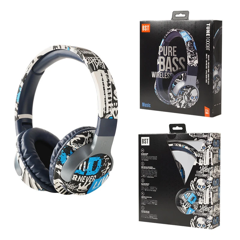 Wireless Bluetooth Headband Headphones Cute Cartoon Card Insertion