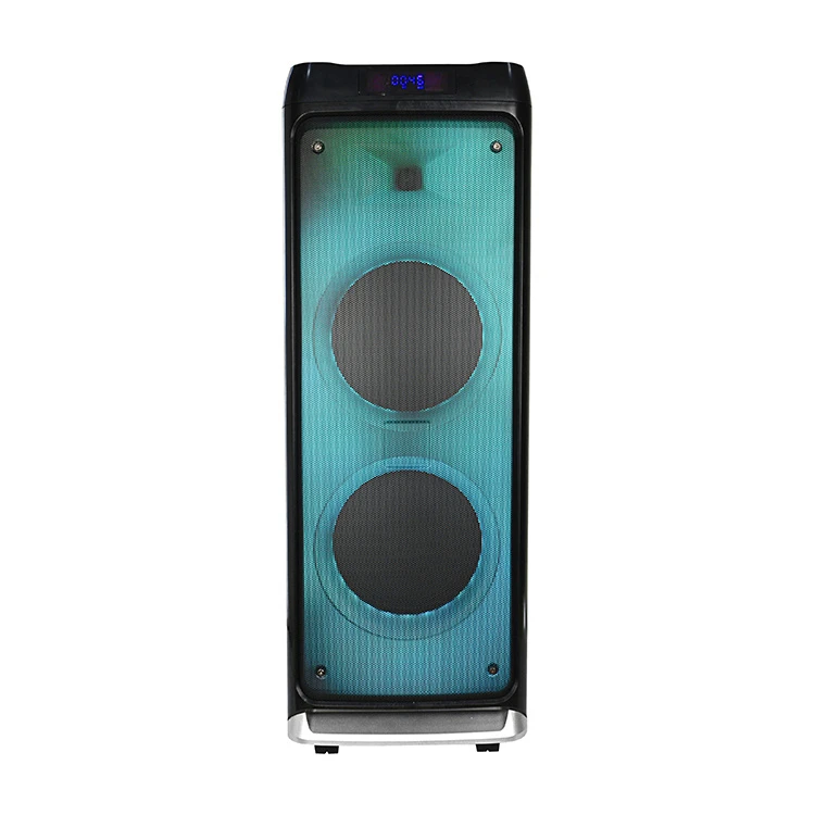 Wireless Bluetooth Tws Speakers Double 8 Inches Big Power Large Sound Stereo LED Light Trolley Speaker