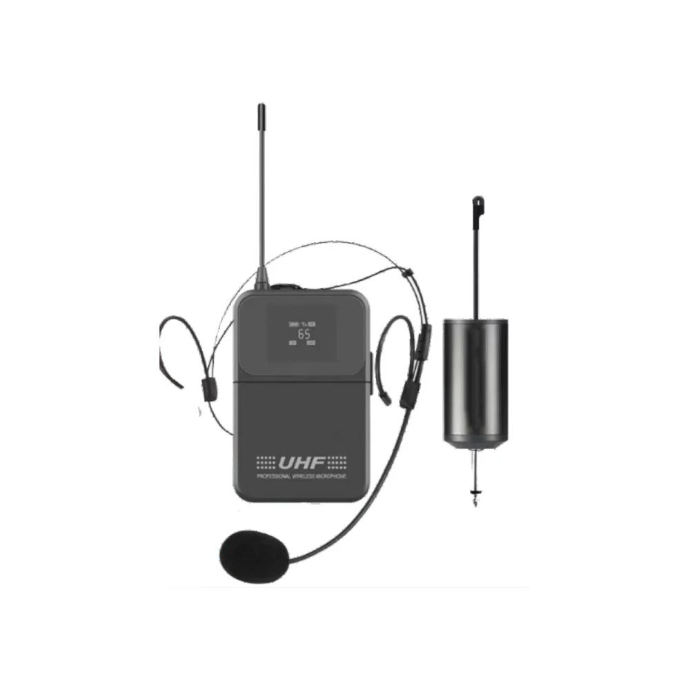 Wireless Clip Headset Lapel Universal UHF Bodypack Microphone for Teacher Public Speaking/Tour Guide/Performance