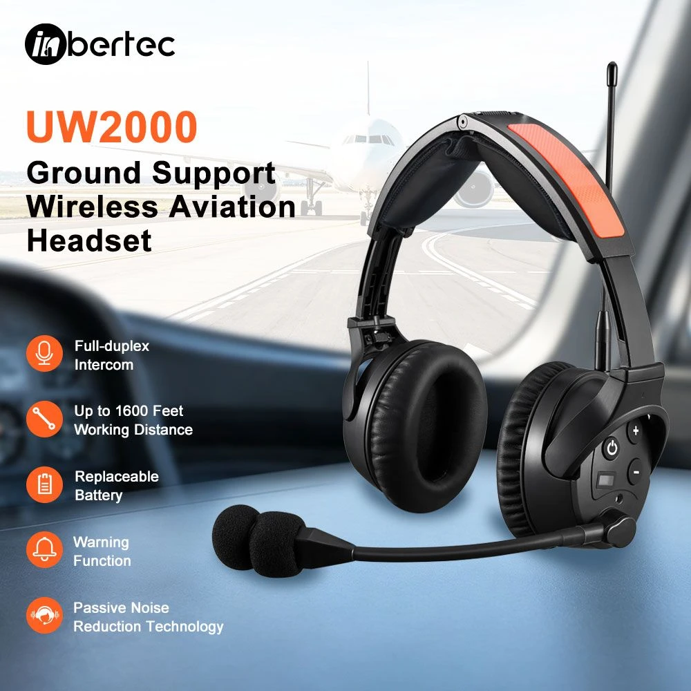 Wireless Ground Support Headset CE Certified Pnr Ground Operation Communication
