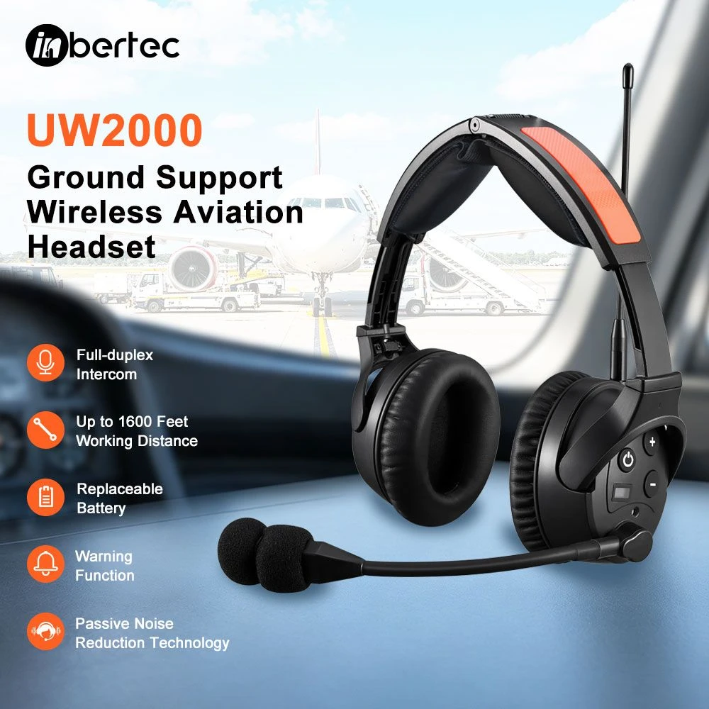 Wireless Ground Support Headset CE Full-Duplex Ground Crew Reliable Communication