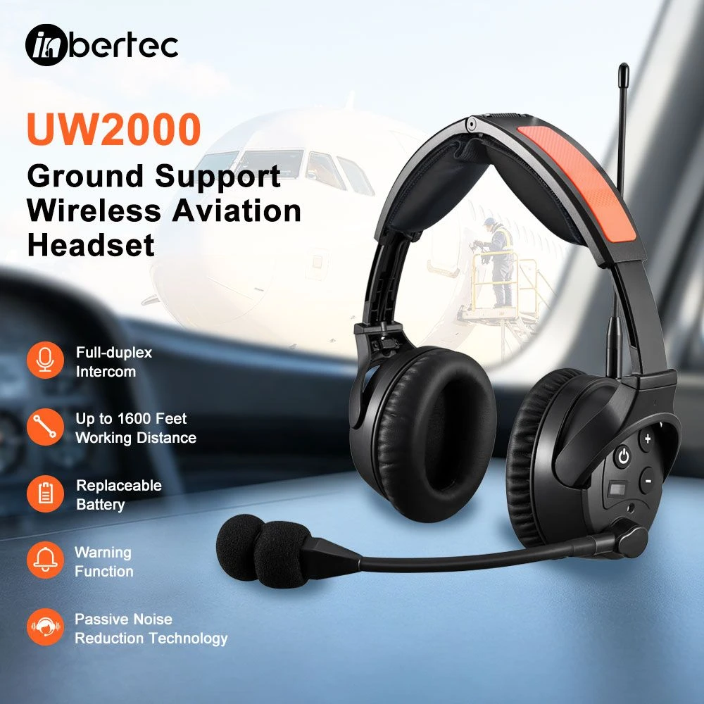 Wireless Ground Support Headset Full-Duplex De-Icing Aviation Noise Reduction