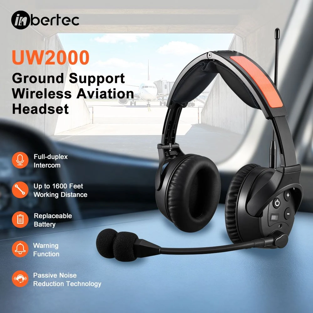 Wireless Ground Support Headset with Noise Canceling for Push Back