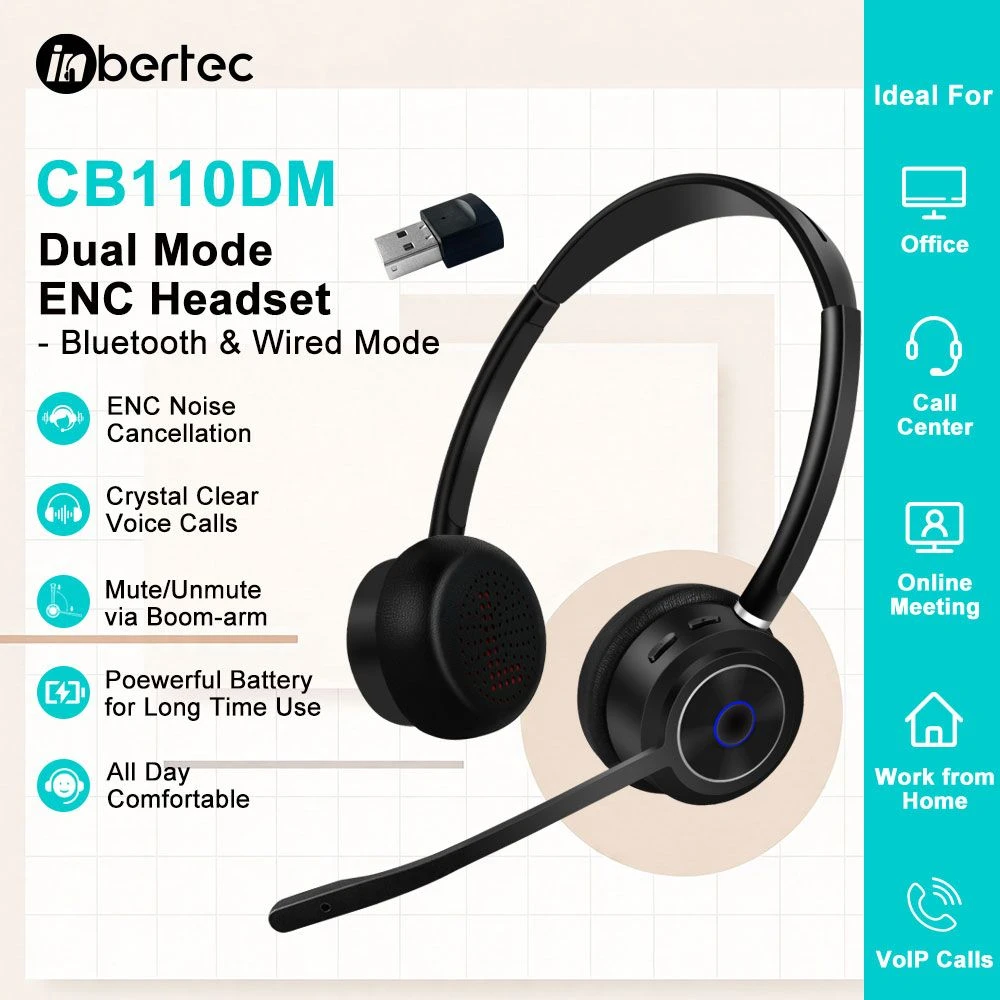 Wireless Headset with Mutiple Functions for Call Center