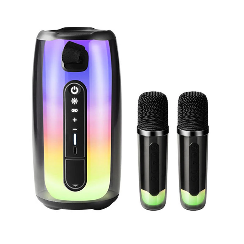 Wireless Karaoke Microphone System with Colorful LED Lights